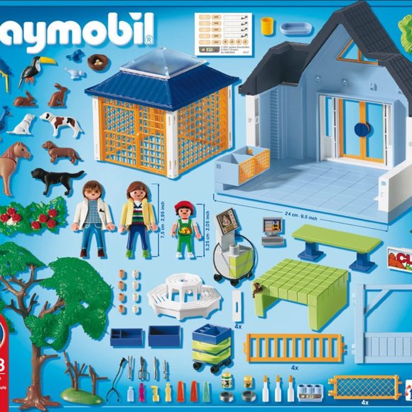 Multiple Sets PLAYMOBIL 4343 Vet Clinic Animal Bonanza!! Farm Bunny Cat Dog Bird - Picture 4 of 15